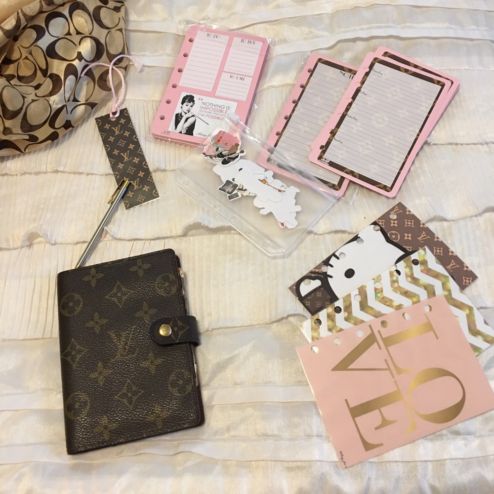 Louis Vuitton monogram pm agenda with inserts